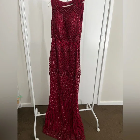 Brand new Formal Burgundy Sequins Dress - Picture 1 of 4